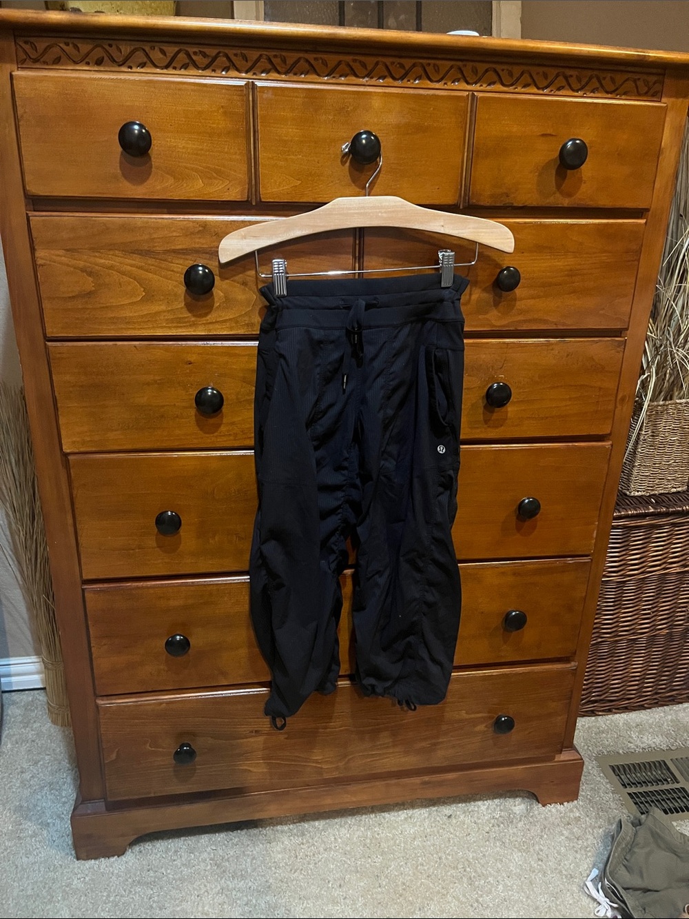 lululemon athletica Black Drawstring Track  crop Joggers